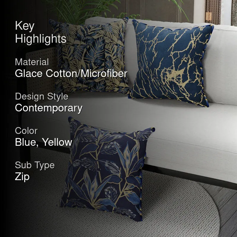 Aferia Printed Microfiber Cushion Cover - Set Of Three media 2