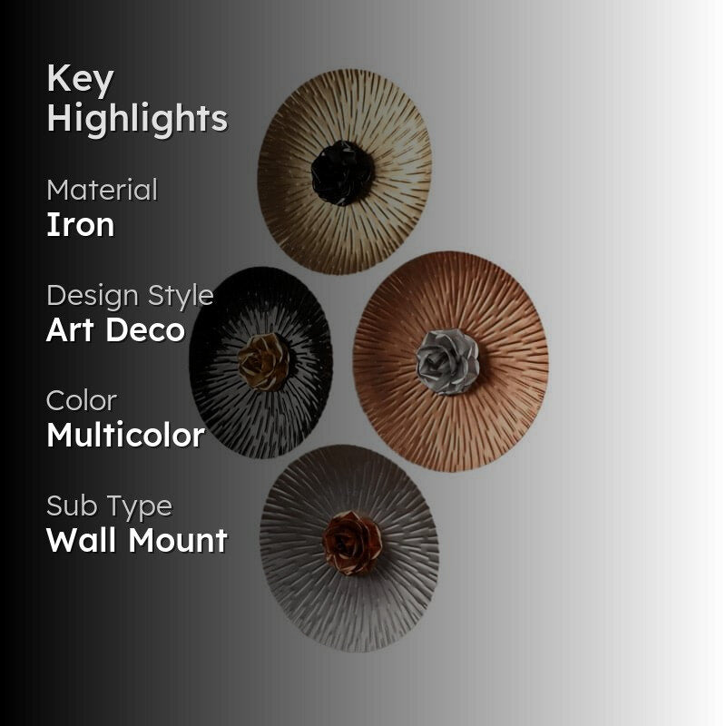 Rose Roga Iron Wall Accent - Set Of Four media 2