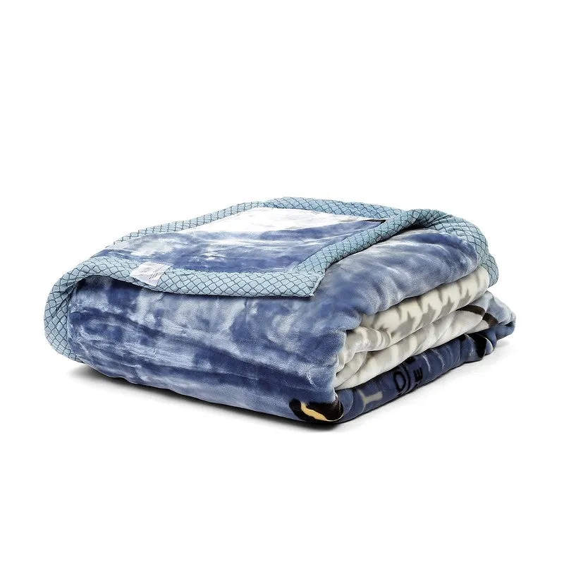 Monte Carlo Chic Harmony Blanket (Blue,Grey) - 800 GSM media 5