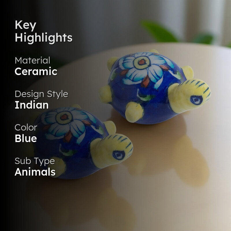 Mystic Tide Turtles Showpieces(Blue) - Set Of Two media 2