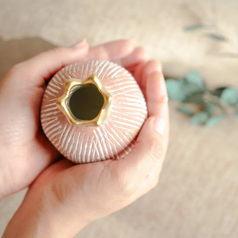 Golden Anar Vase - Blush Pink media 5