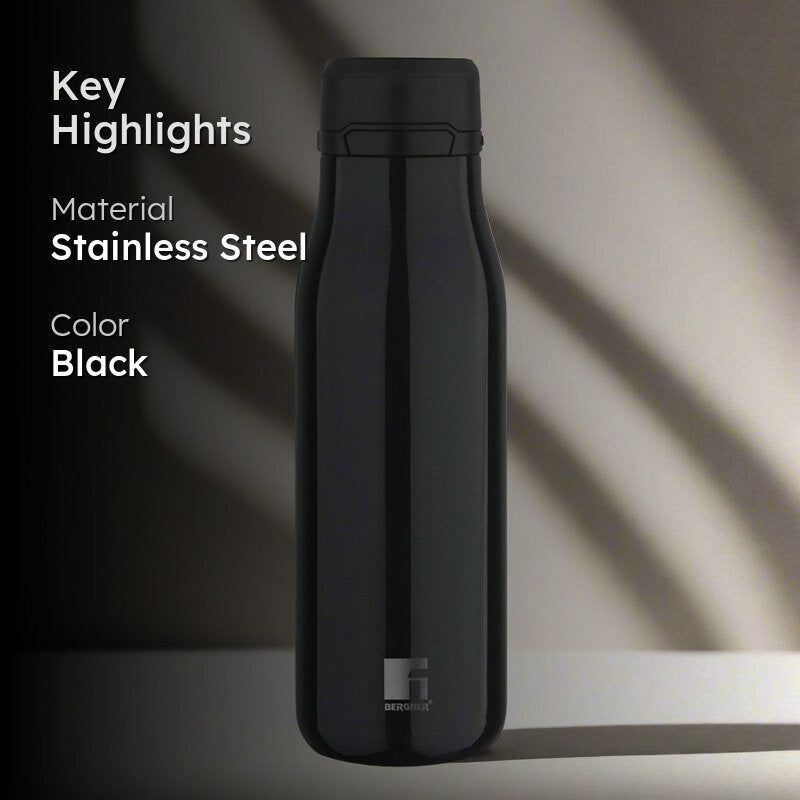 Bergner Walking Liquid Luxe Thermosteel Hot And Cold Flask (Black) - 500 mL media 2