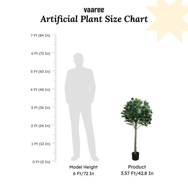 Artificial Topiary Camelia Leaf Plant With Black Fiber Pot - 3.4 Feet media 7
