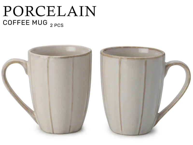 Ciro Porcelain Coffee Mug (300 mL Each/Off White) - Set of Two media 4