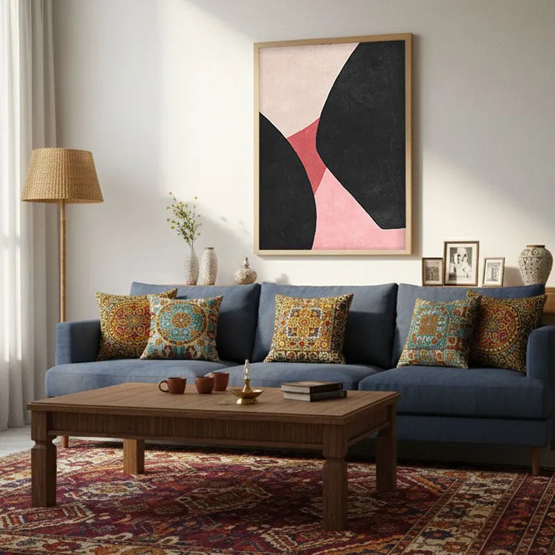 Magenta Midnight Framed Canvas Archival Canvas Wall Painting - Natural Brown Frame media 3