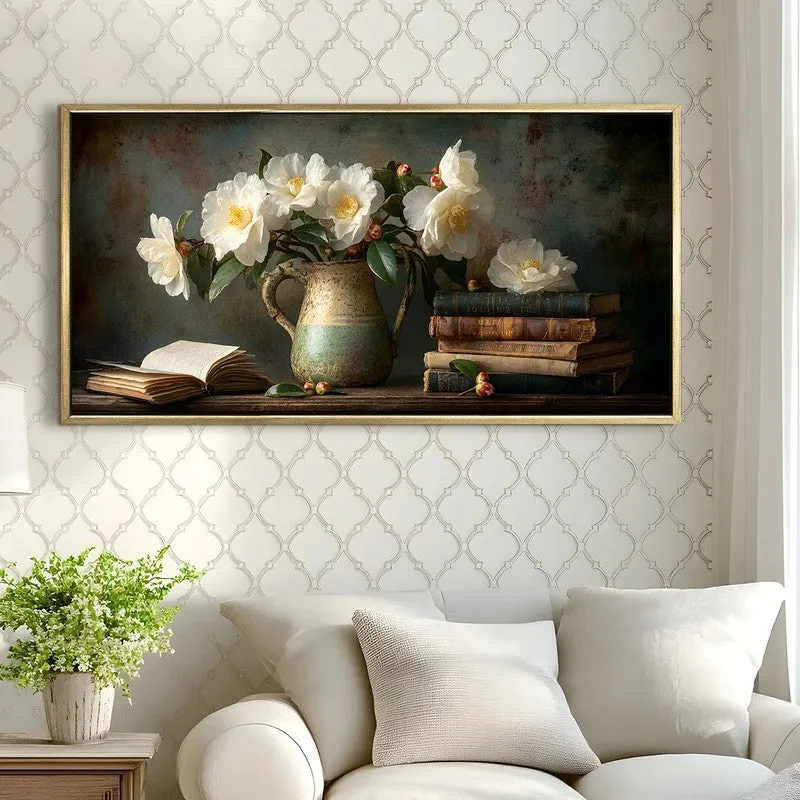 Pastel Hints Canvas Wall Painting With Frame media 4