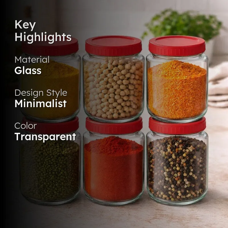 KitchenPure Glass Jar (1000 mL Each) - Set Of Six media 2