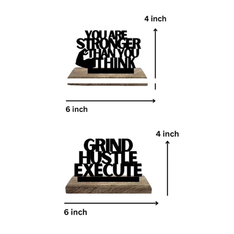 Strong Mind Bold Execution Typography Showpiece - Set Of Two media 7