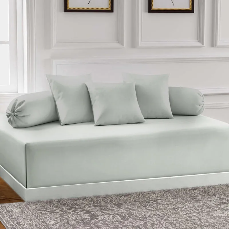 AbstroLoom Diwan Set (Green) - Six Piece Set media 1