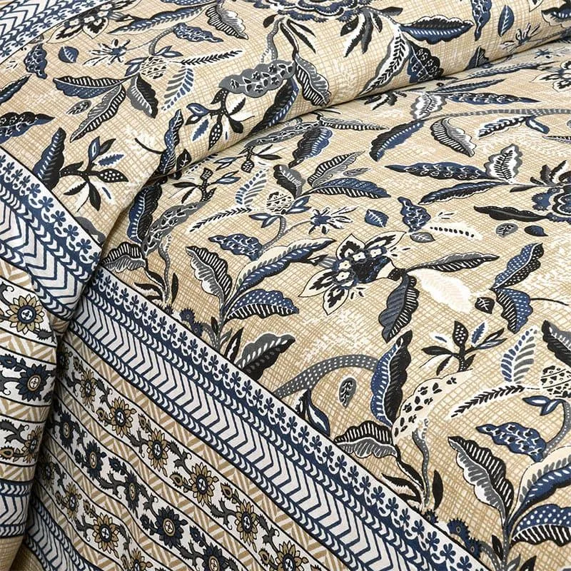 Tridha Floral Cotton Bedsheet (Yellow) - 180 TC media 4