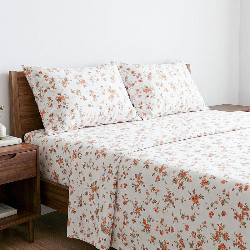 Enchanted Charms Cotton Bedsheet (Brown) - 180 TC media 3