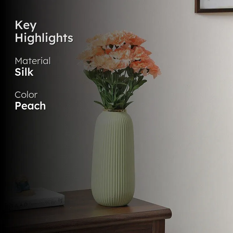 Faux Carnation Bunch (Peach) - Set Of Two media 2