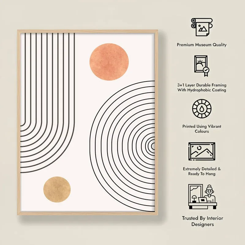 Linear Harmony Canvas Wall Painting With Brown Frame media 9