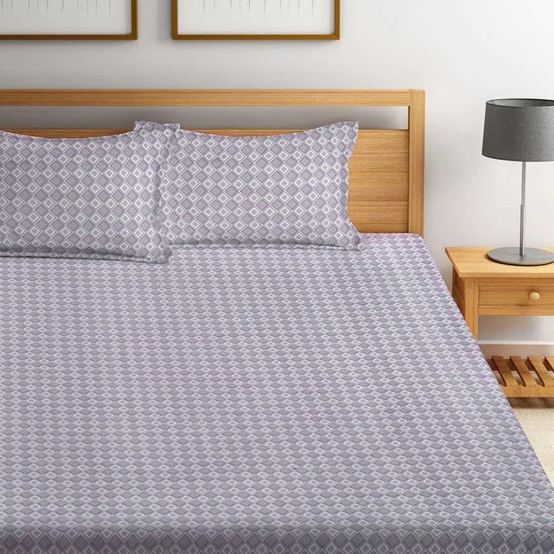 Milly Checkered Bedsheet (Grey) - 150 GSM media 1