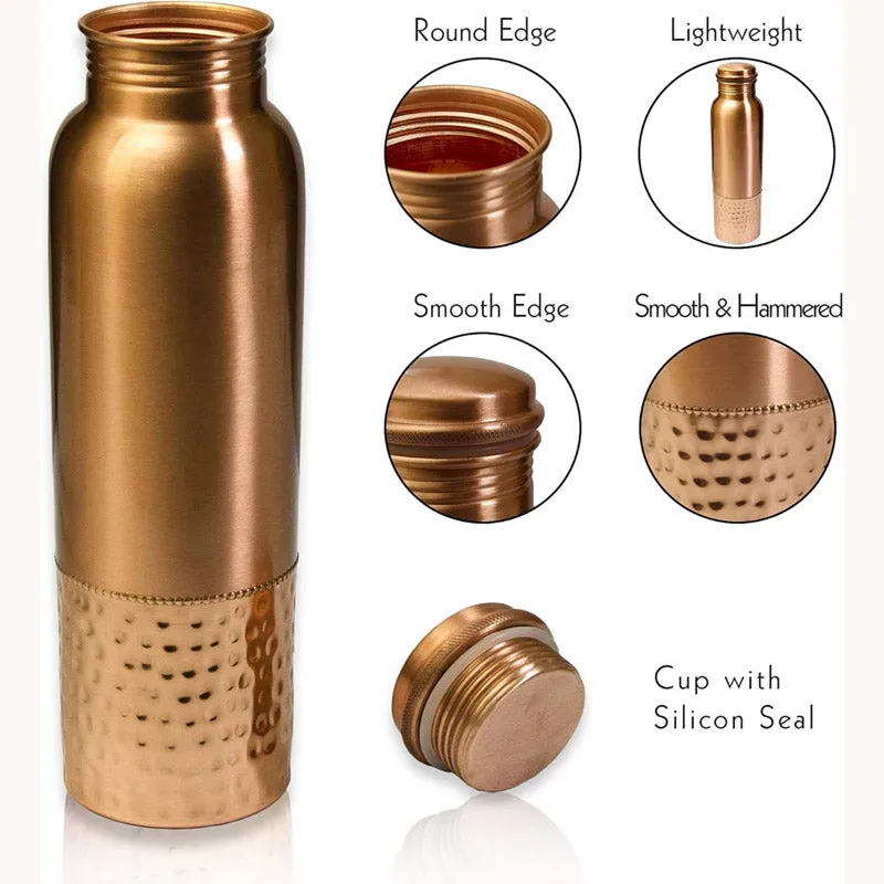 Jiva Hammered Copper Water Bottle - 1000 mL media 4