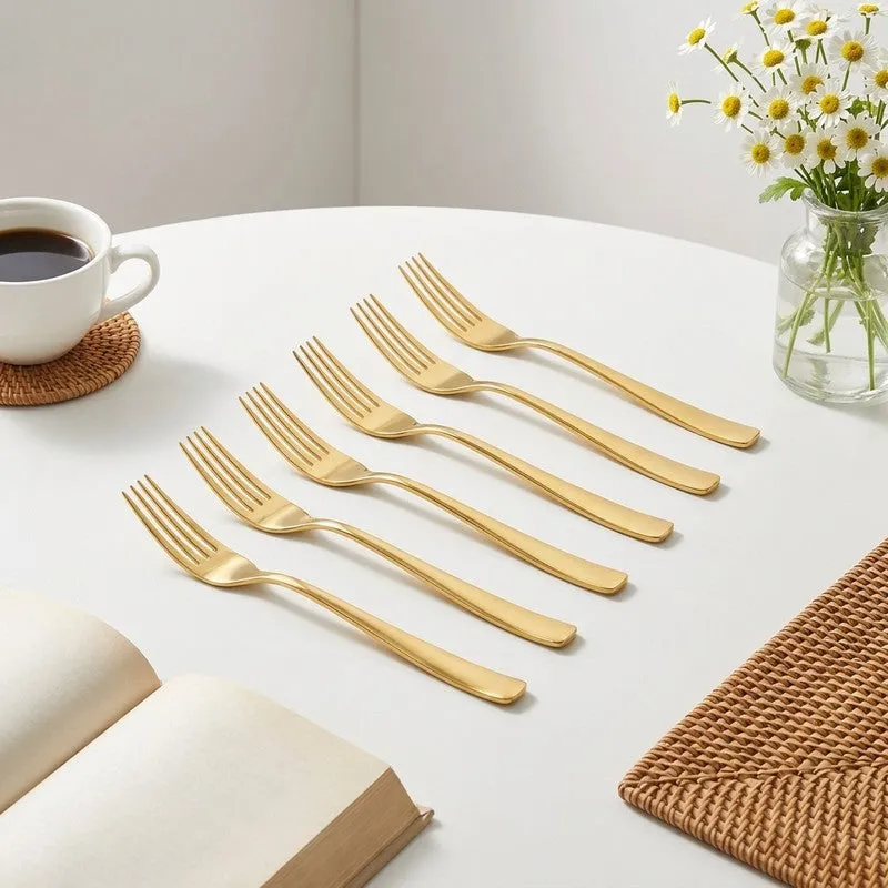 Caviar Stainless Steel Fork Set - Set of Six media 1