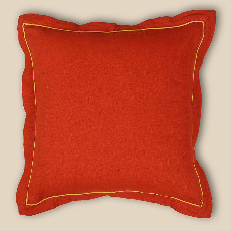 Swayam Tona Printed Cushion Cover (Orange) - Set of Two image 5