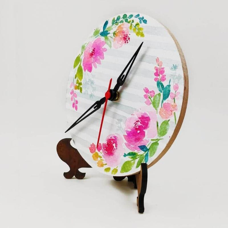 Nera Strip Flora Handpainted Table Clock media 4