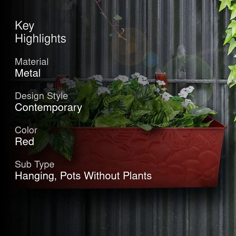Embossed Rectangle Planter- Red media 2