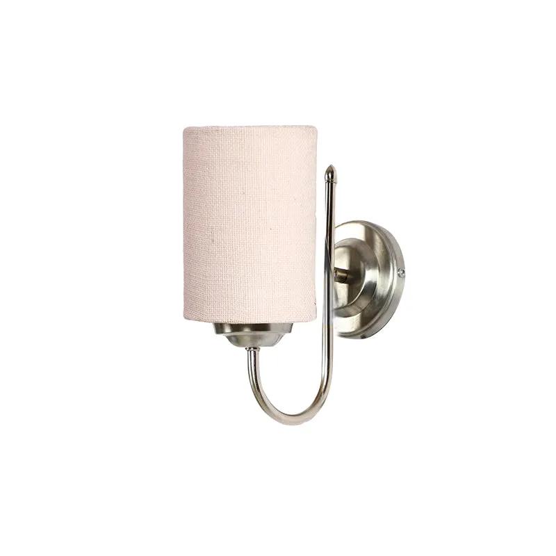 Altura Cylindrical Fabric & Metal Wall Lamp - White media 3