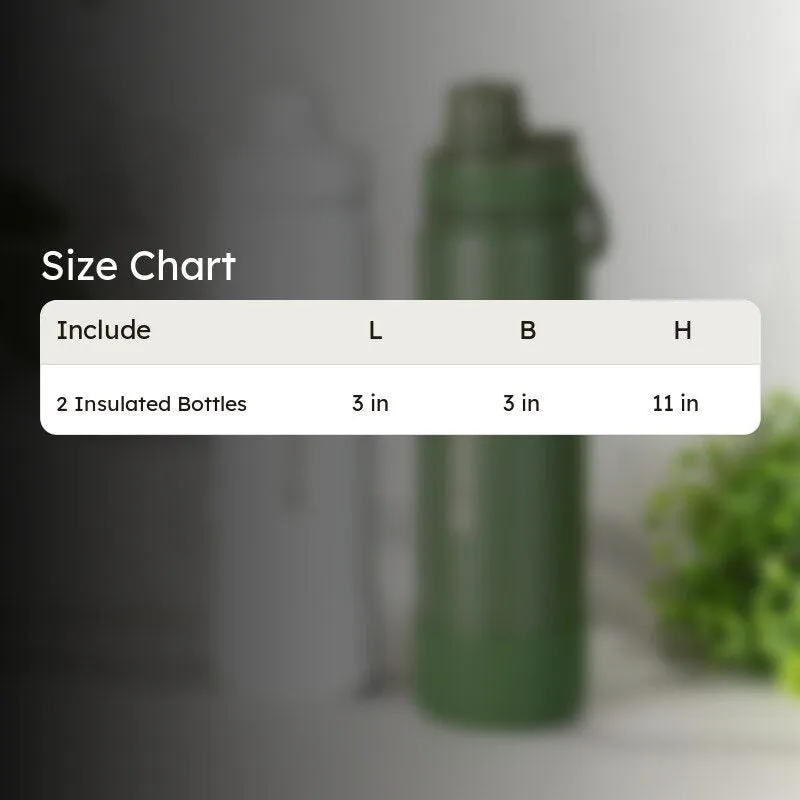 Quench Chic Hot & Cold Thermos Water Bottle (White & Green, 750 mL Each) - Set Of Two media 5