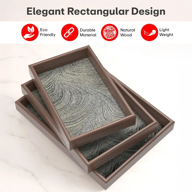 Rioware Decorative Rectangular Serving Tray - Set Of Three media 8
