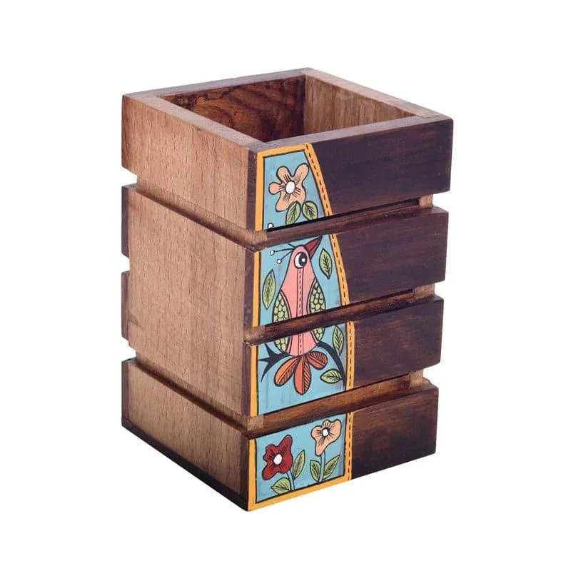 Tribal Birdie Wooden Cutlery Holder media 4