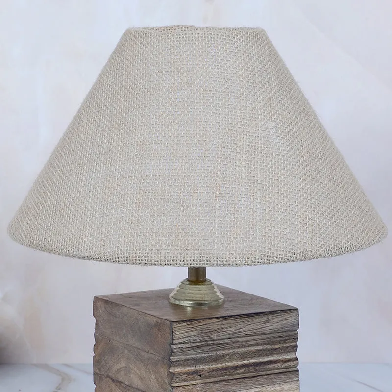 Tatami Cube Solid Mango Wood Table Lamp - Beige,Brown media 3