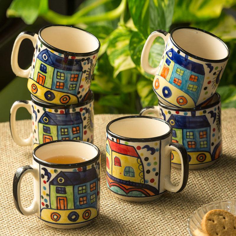 Sweet Ceramic Tea Cup (220 mL Each) - Set of Six