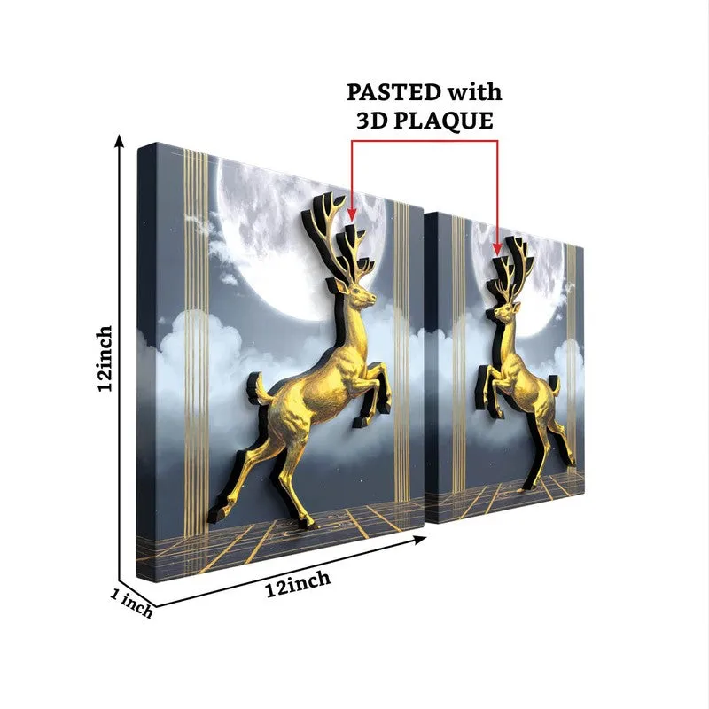 Royal Antlers Canvas 3D Wall Art - Set Of Two media 6