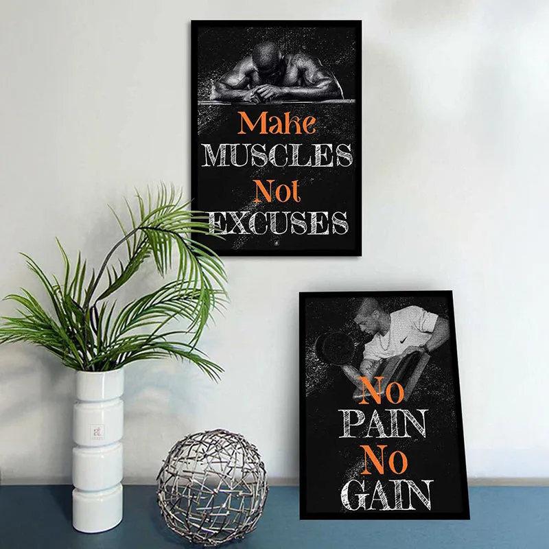 No Pain,No Gain Wall Art - Set Of Two media 3