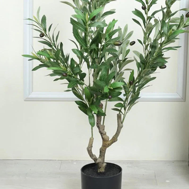 Artificial Olive Plant With Black Fiber Pot - 3.6 Feet media 4