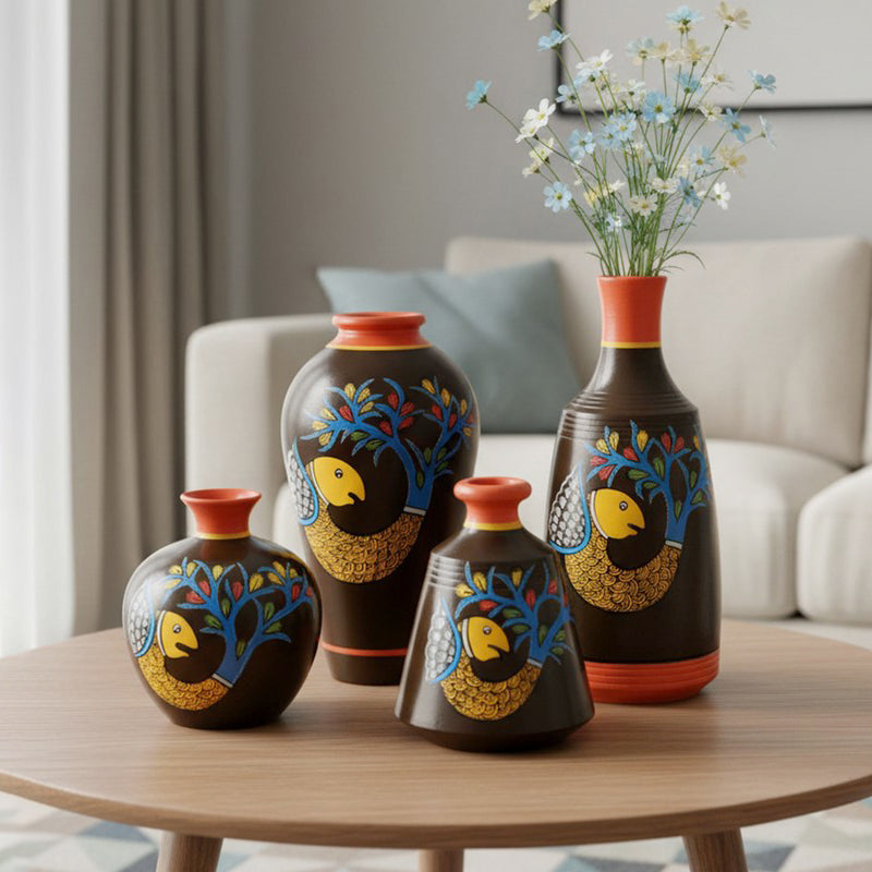 Meluha Terracotta Vase - Four Piece Set