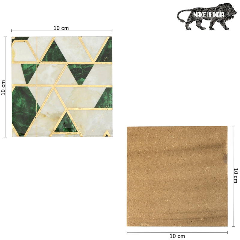 Green Block Coaster With Stand - Five Piece Set media 6
