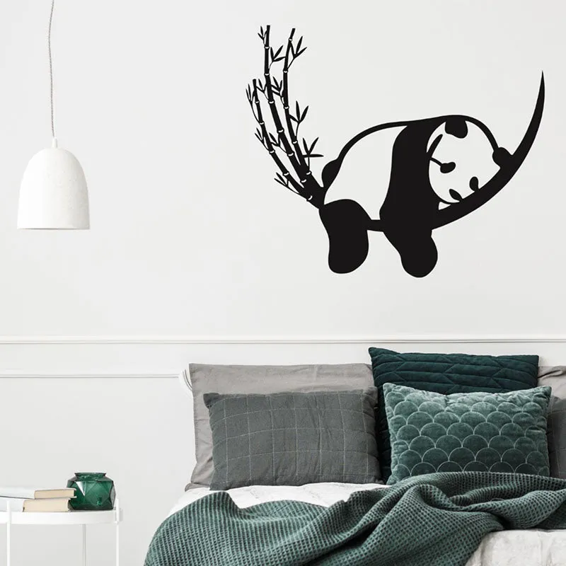Panda On Bamboo Black Iron Wall Accent media 1