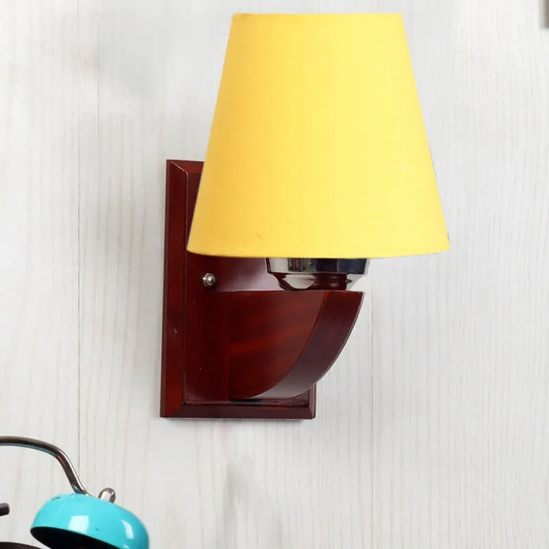 Flickery Conical Wooden Wall Lamp media 3