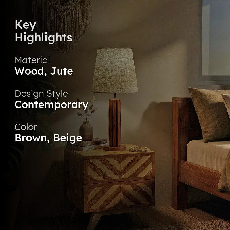 Neutral Nest Wooden Table Lamp media 2