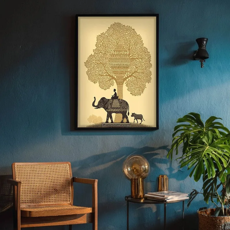 Kalpana Canvas Wall Painting With Black Frame media 5