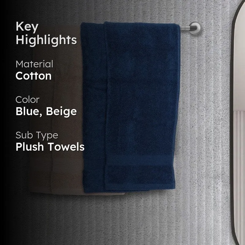 Miorah Hand Towel (Blue & Beige) - Set Of Four media 2