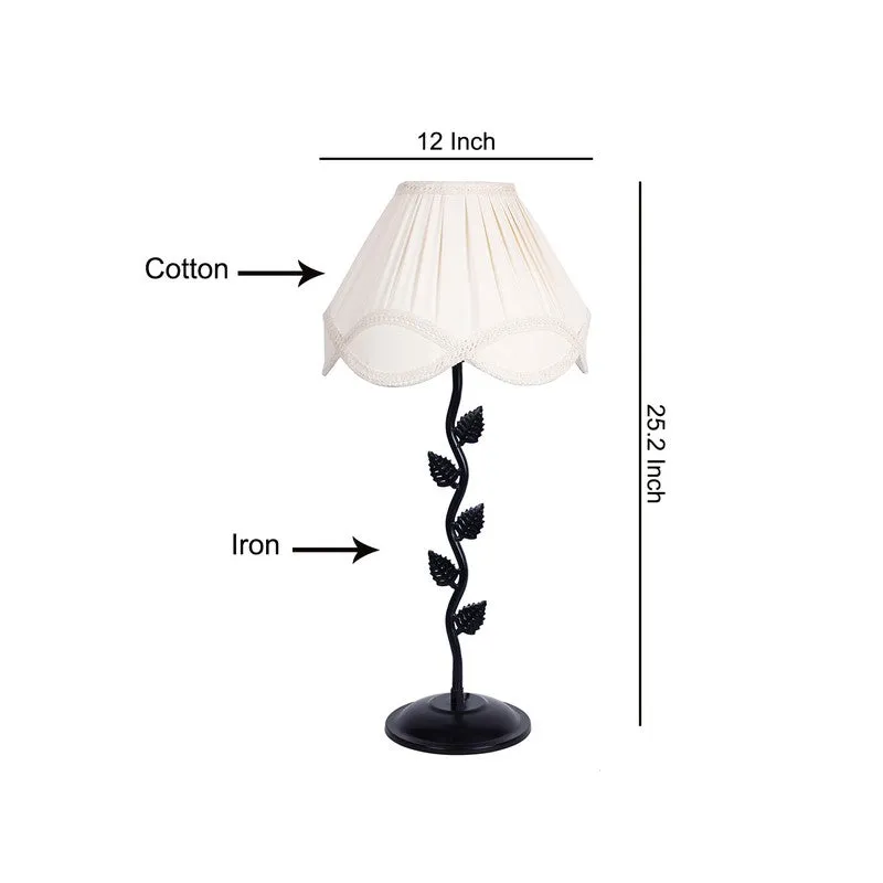 Astronia Cotton Table Lamp With Iron Base - White media 7