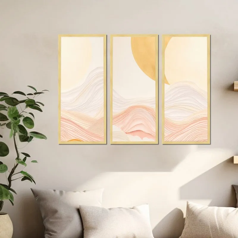 Wavy Hills Wall Painting - Set Of Three media 5