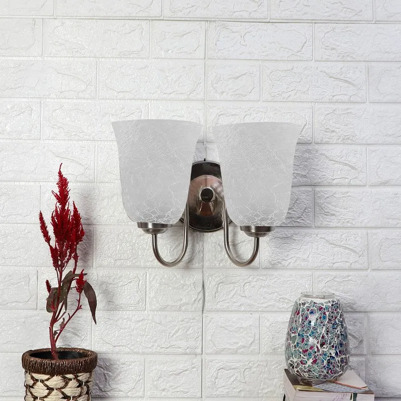Crystal Bloom Steel Base Glass Wall Lamp media 3