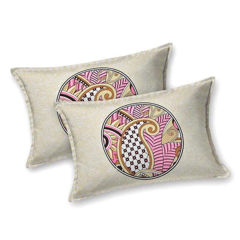 Padmini Pride Ethnic Cotton Bedsheet (Pink) - 140 TC media 3
