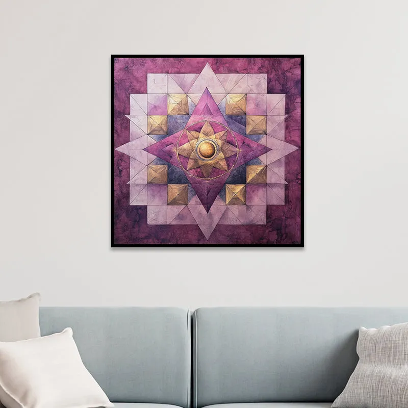 Purple Mandala Canvas Wall Art With Frame media 7
