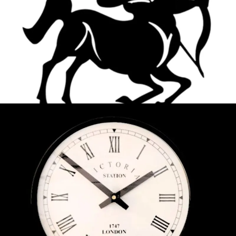 Saggitarius Steel Analog Wall Clock - Black media 5