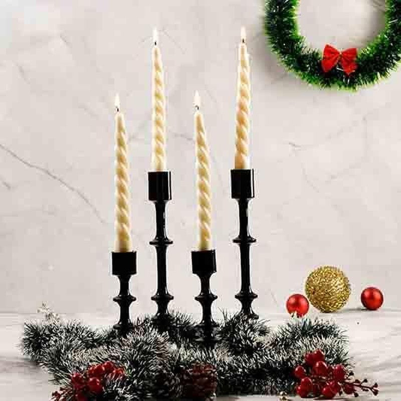 Set of 4 Twirl Taper Candles - Cinnamon Roll Scented media 4