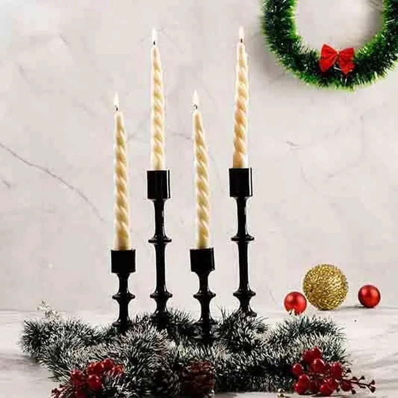 Set of 4 Twirl Taper Candles - Cinnamon Roll Scented media 4