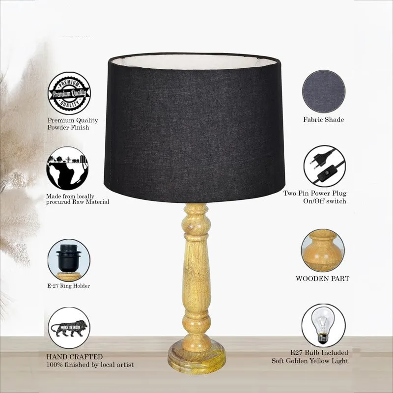 AuraLoom Decorative Mood Wooden Table Lamp - Grey media 6
