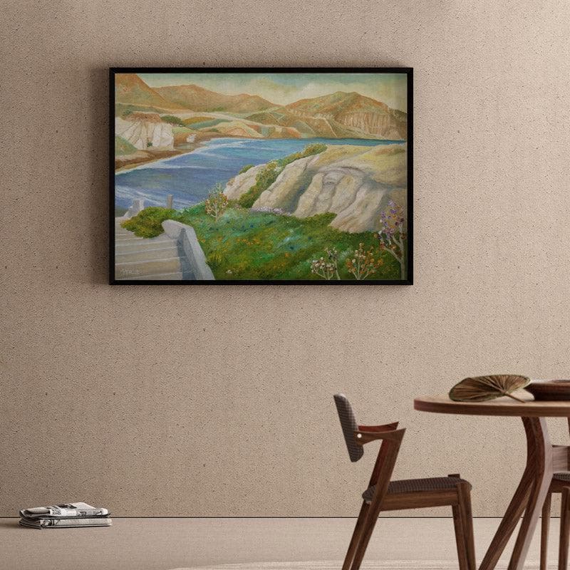 Springing Down The Shore Canvas Wall Painting - Black Frame