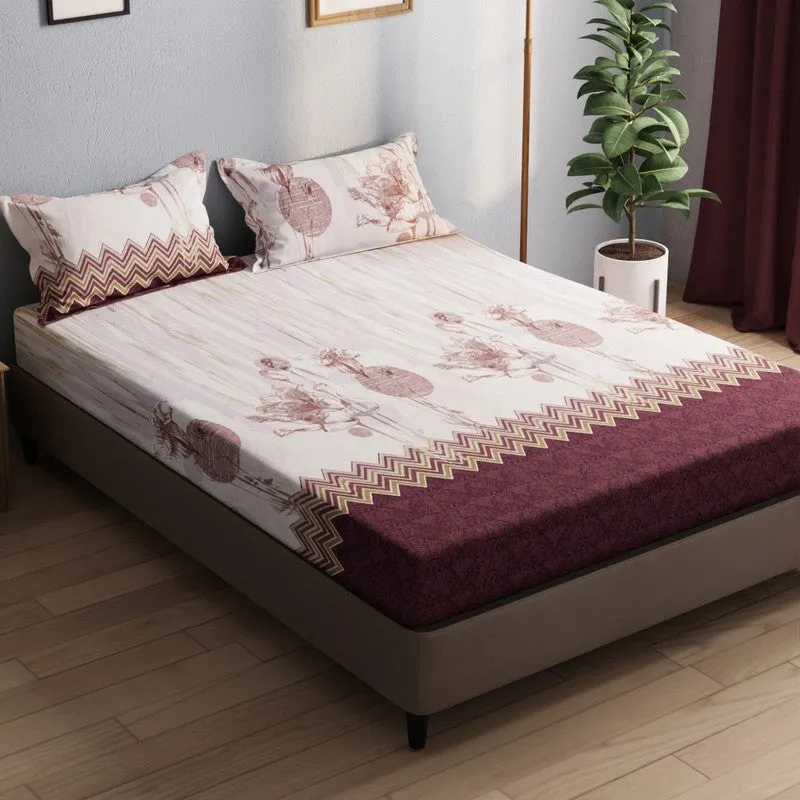 Wyril Bedsheet (Maroon) - 115 GSM media 1